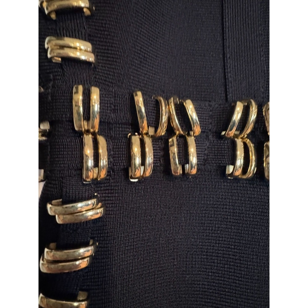 Byraya Bodycon Scuba Bandage Dress with Gold Links – Size M - Picture 4 of 14